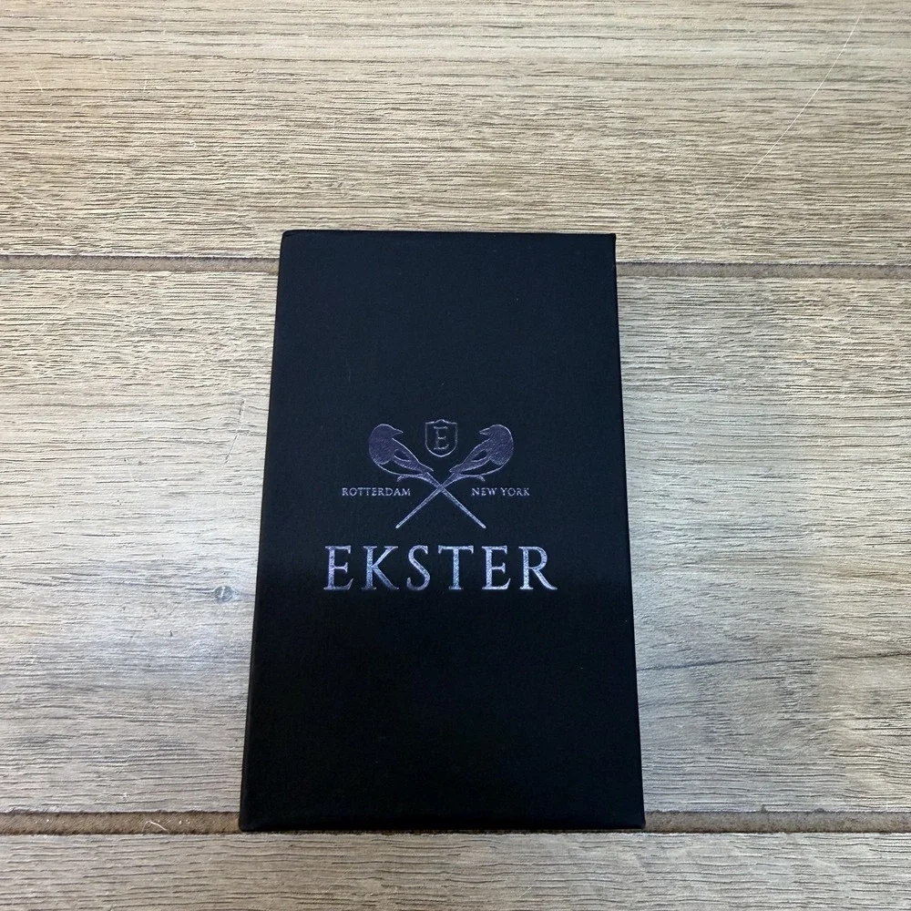 Ekster Leather Senate Card Wallet Slim in Nappa Black Smart Cash Cards